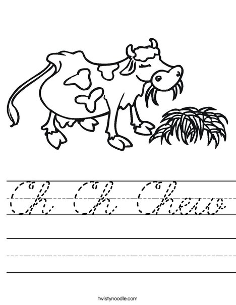 Cow Chewing Worksheet