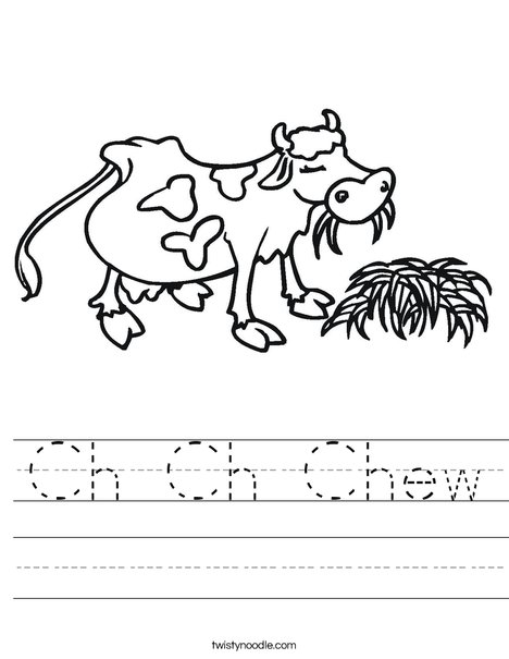 Cow Chewing Worksheet