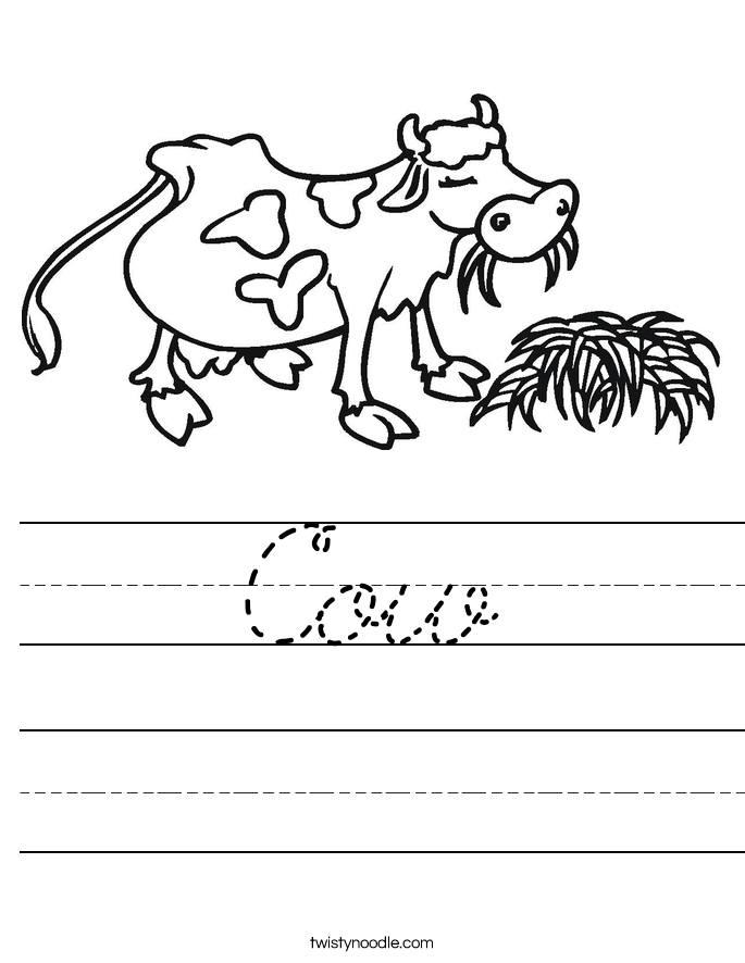 Cow Worksheet