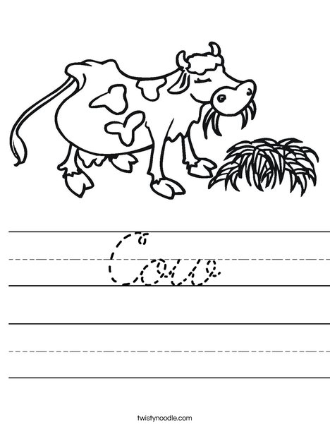 Cow Chewing Worksheet