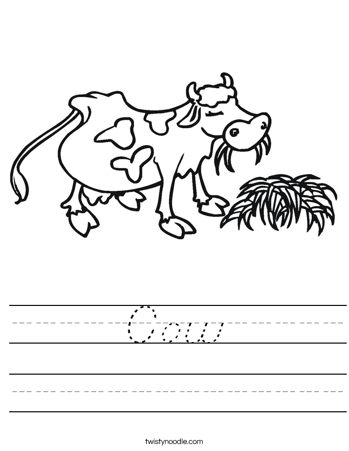 Cow Worksheet
