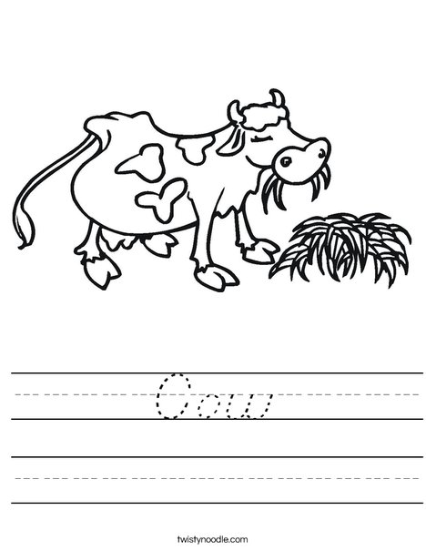 Cow Chewing Worksheet
