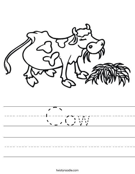 Cow Chewing Worksheet