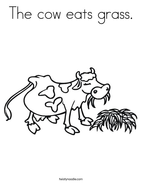 Cow Chewing Coloring Page