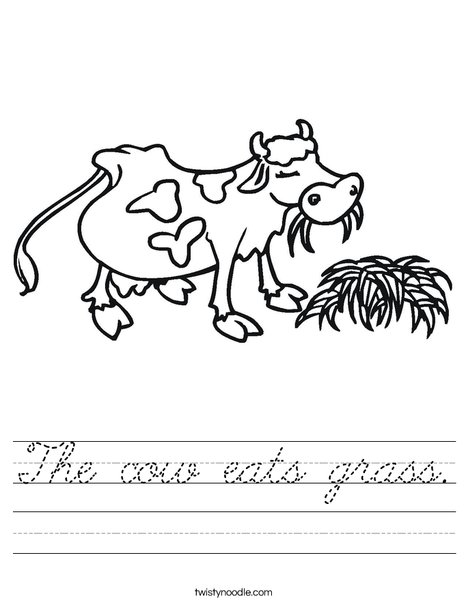 Cow Chewing Worksheet