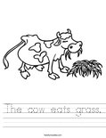 The cow eats grass. Worksheet