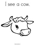 I see a cow. Coloring Page