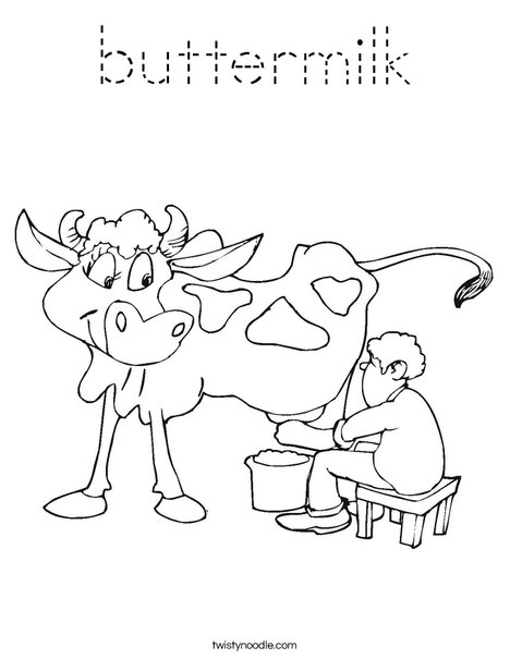Cow being Milked Coloring Page