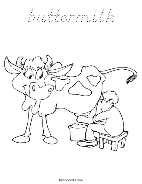 Cow being Milked Coloring Page