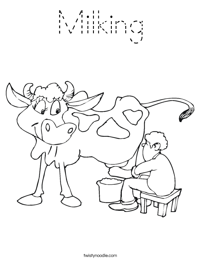 Milking Coloring Page