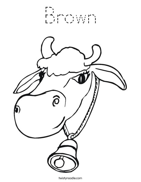 Cow with Bell Coloring Page