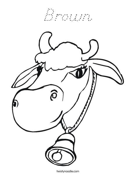Cow with Bell Coloring Page