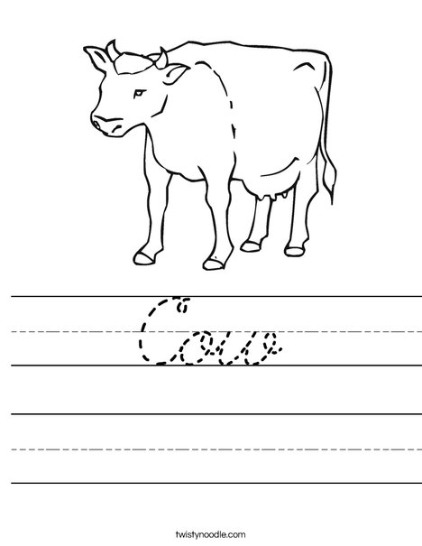 Cow Worksheet