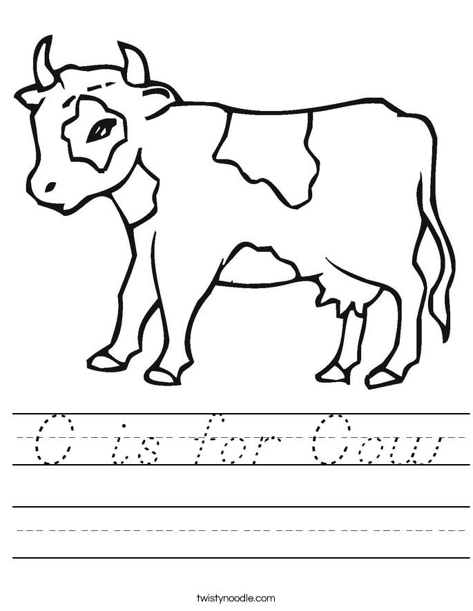 C is for Cow Worksheet