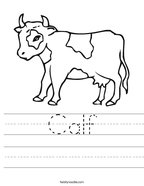 Calf Handwriting Sheet