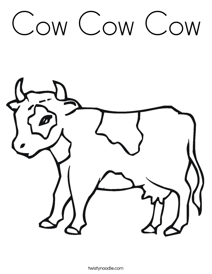 Cow Cow Cow Coloring Page