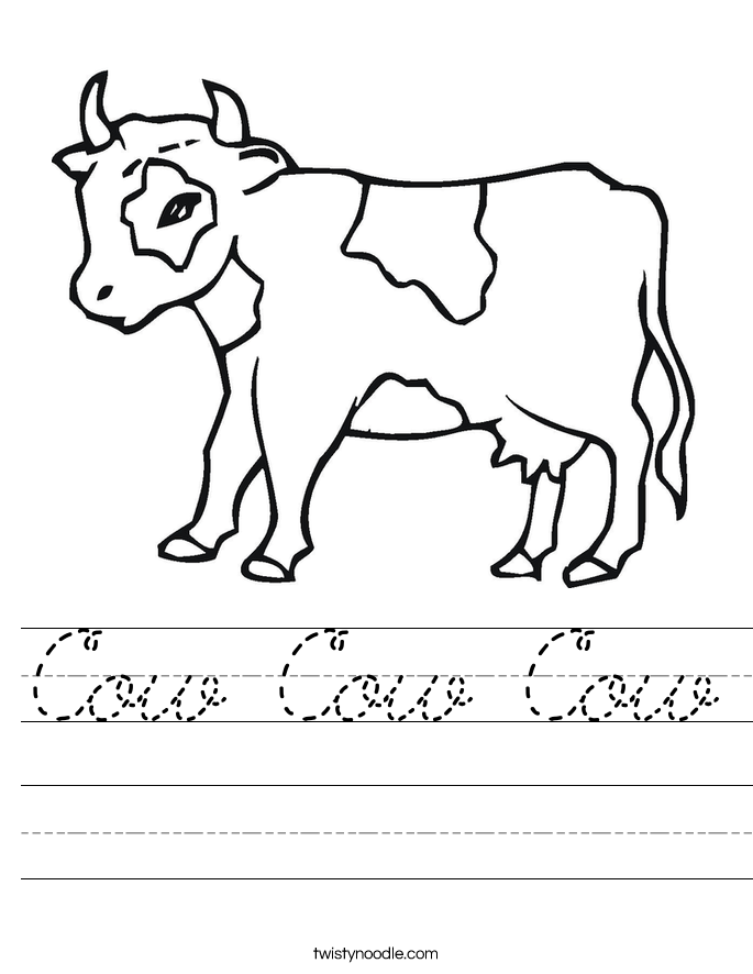 Cow Cow Cow Worksheet