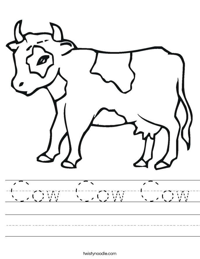Cow Cow Cow Worksheet