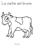 La vache est brune. Coloring Page