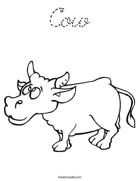 Happy Cow Coloring Page