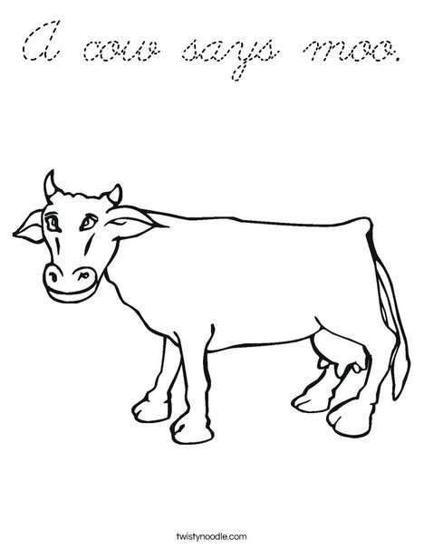 Moo Cow Coloring Page