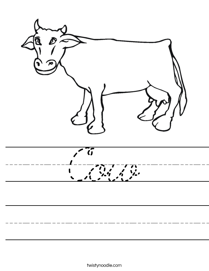 Cow Worksheet