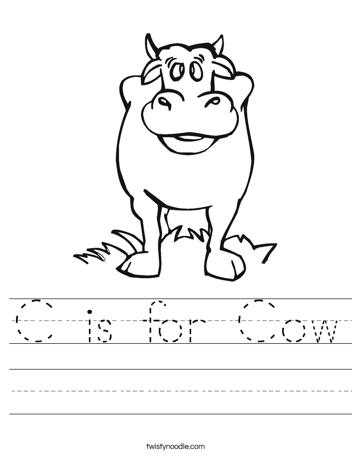 C is for Cow Worksheet