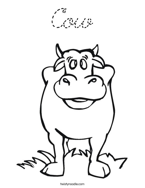 Black Cow Coloring Page