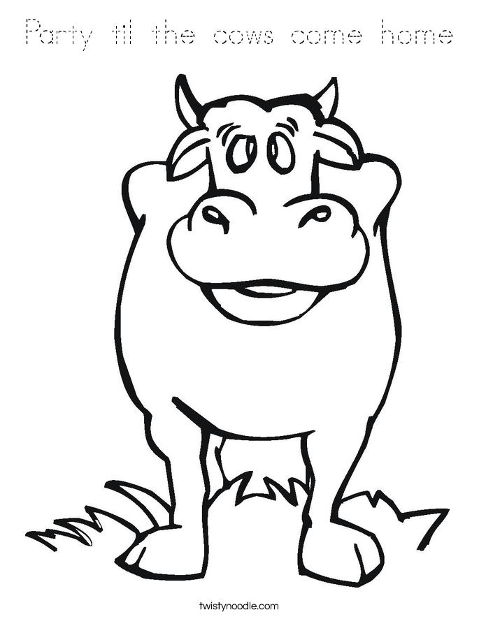 Party til the cows come home Coloring Page