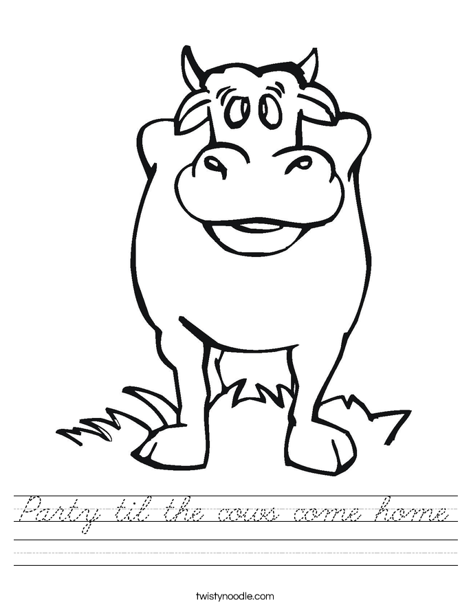 Party til the cows come home Worksheet