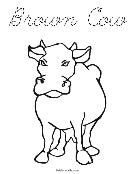 Brown Cow Coloring Page