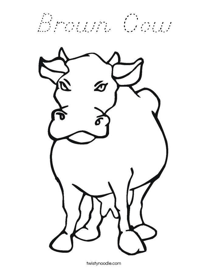 Brown Cow Coloring Page