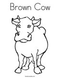 Brown Cow Coloring Page