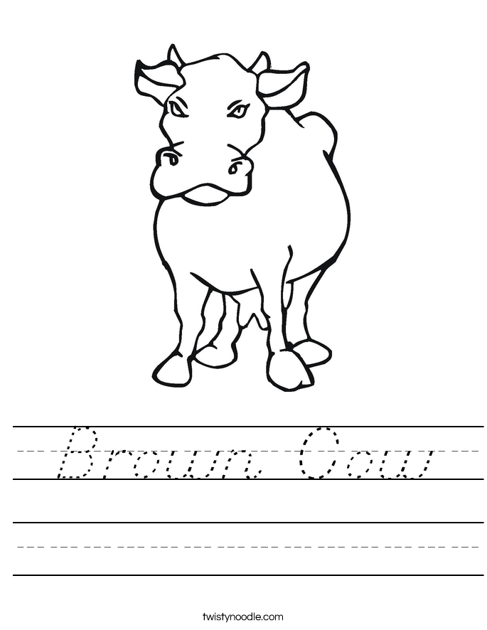 Brown Cow Worksheet