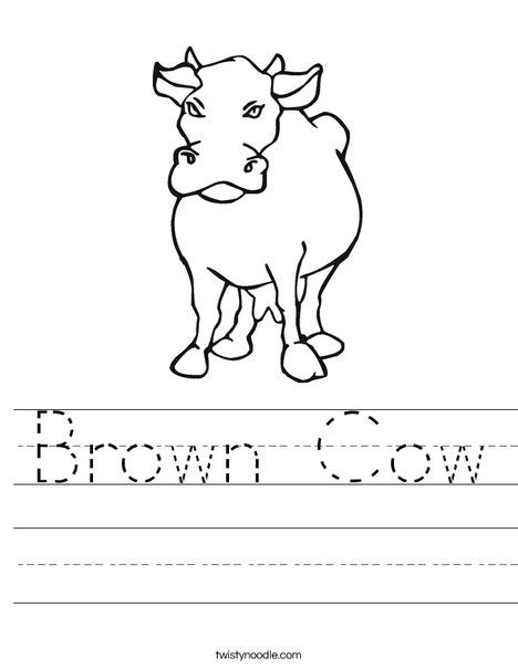Brown Cow Worksheet
