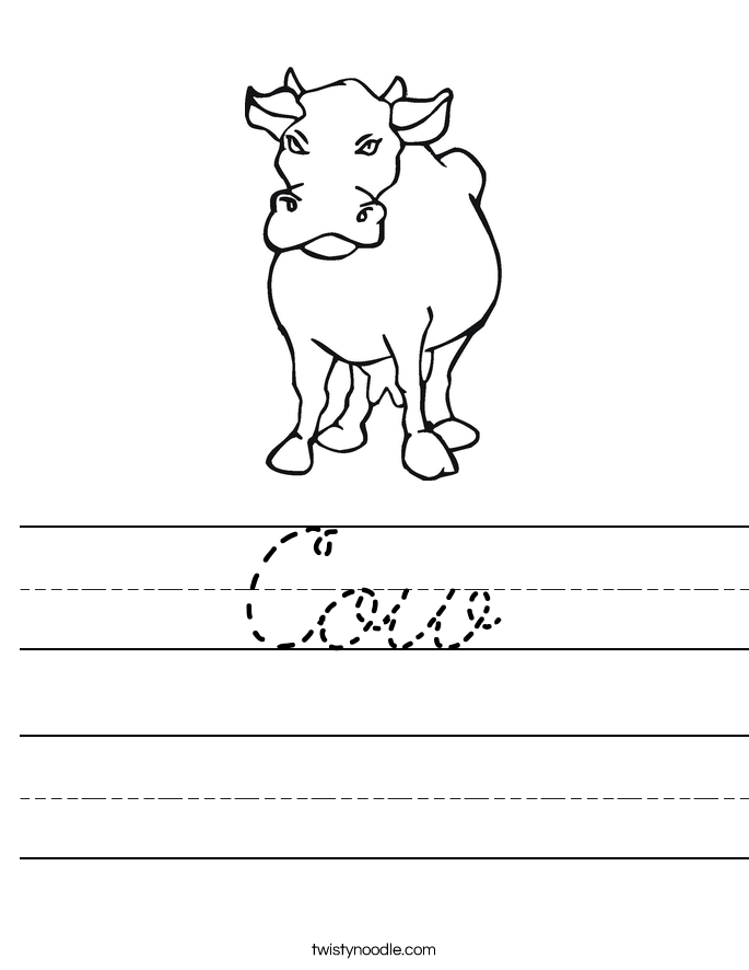Cow Worksheet