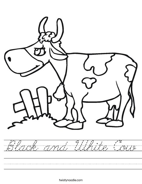 Cow with Spots Worksheet