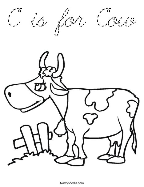 Cow with Spots Coloring Page