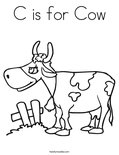 C is for Cow Coloring Page
