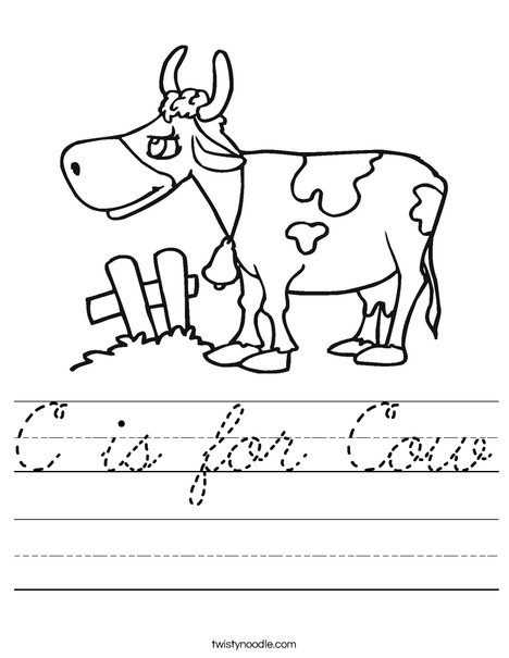 Cow with Spots Worksheet