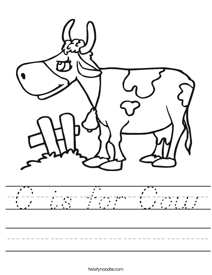 C is for Cow Worksheet