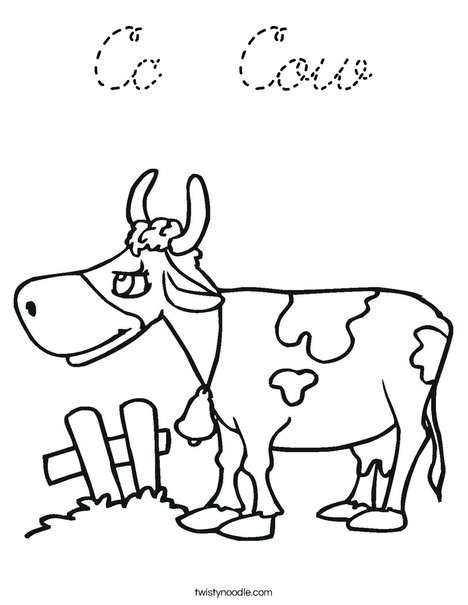 Cow with Spots Coloring Page