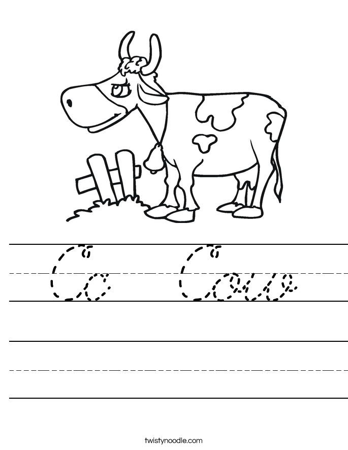 Cc  Cow Worksheet