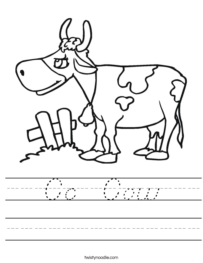 Cc  Cow Worksheet