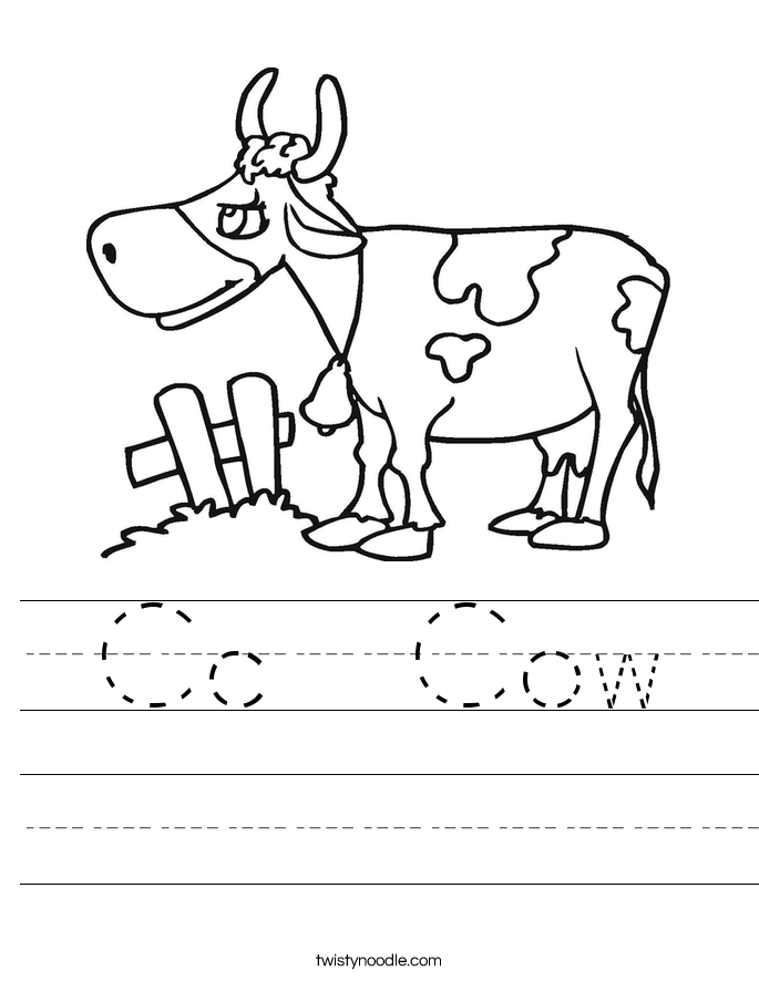 Cc  Cow Worksheet