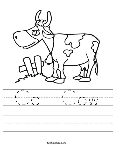 Cow with Spots Worksheet