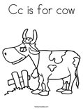 Cc is for cow Coloring Page