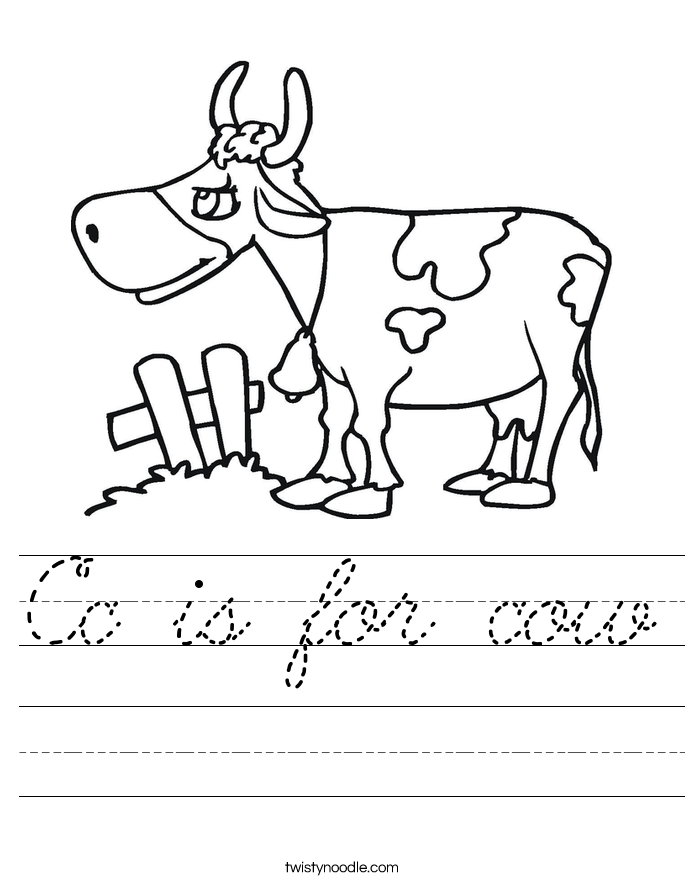 Cc is for cow Worksheet