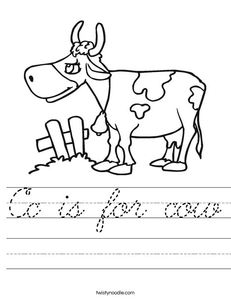 Cow with Spots Worksheet