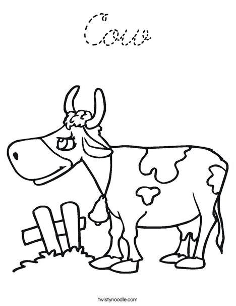 Cow with Spots Coloring Page